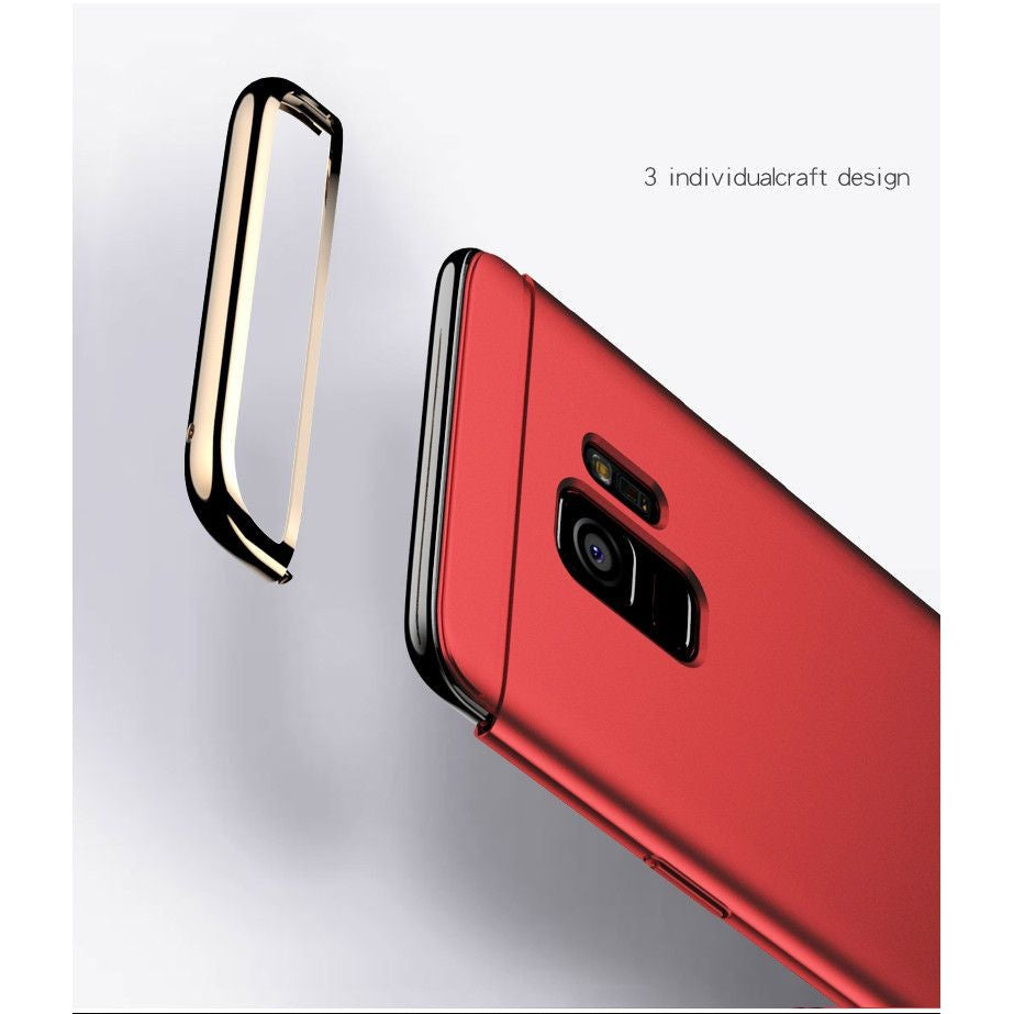 Husa Samsung Galaxy S9 Luxury Plating 3 in 1 Rosu - vivimall.ro