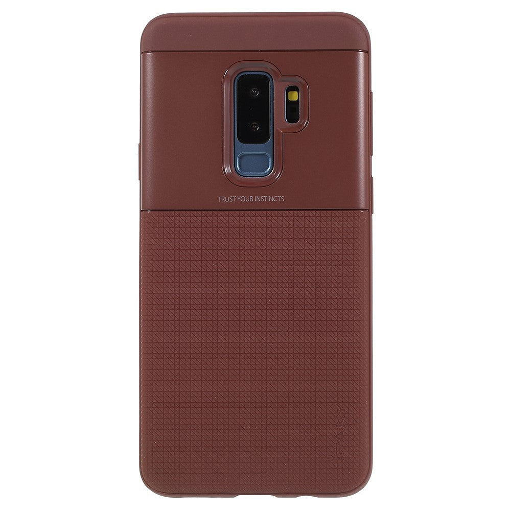 Husa Samsung Galaxy S9 Plus Ipaky Elegant Grid Design TPU Hybrid Maro - vivimall.ro