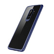Husă Samsung Galaxy S9 Plus TPU transparent cu margini albastre, vedere frontală, sistem anti-condens