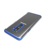 Husa Samsung Galaxy S9 Plus Transparent cu Margini Albastre - vivimall.ro