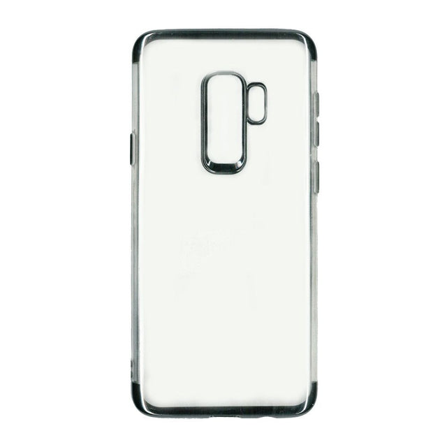 Husa Samsung Galaxy S9 Plus Transparent cu Margini Negre - vivimall.ro