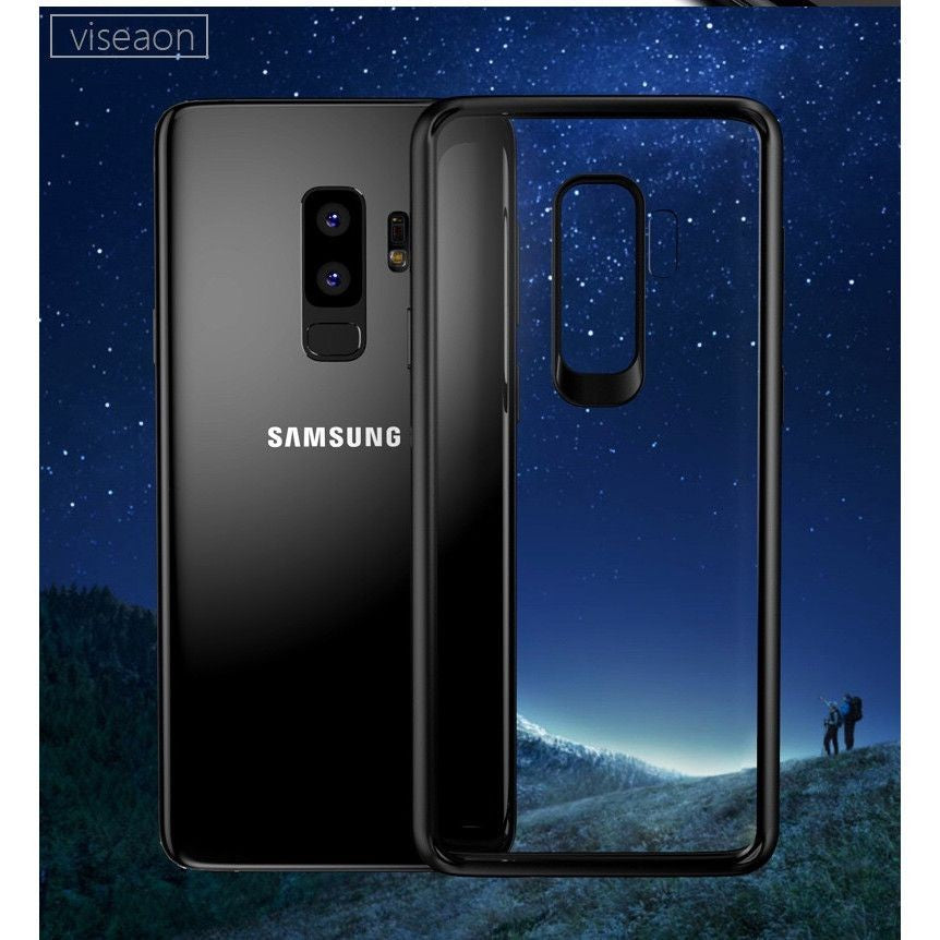 Husa Samsung Galaxy S9 Tpu Transparent cu margini colorate negru - vivimall.ro