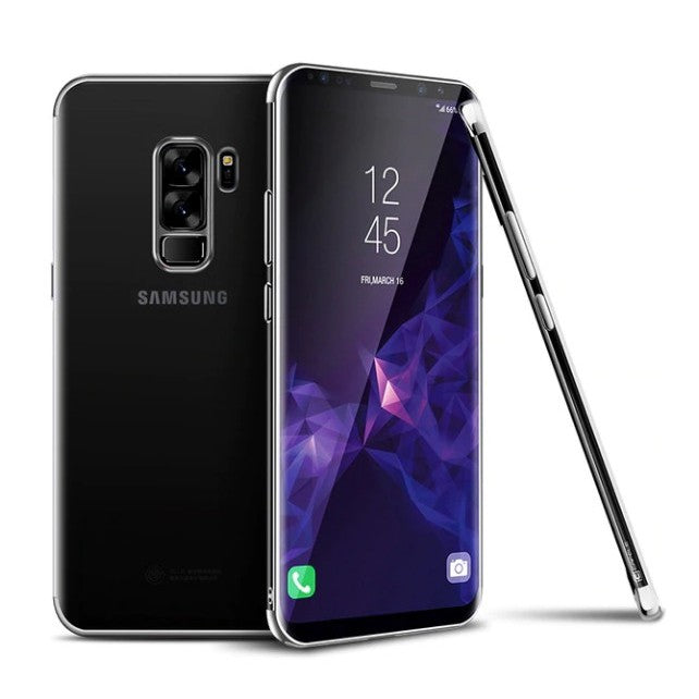 Husa Samsung Galaxy S9 Transparent cu Margini Argintii - vivimall.ro