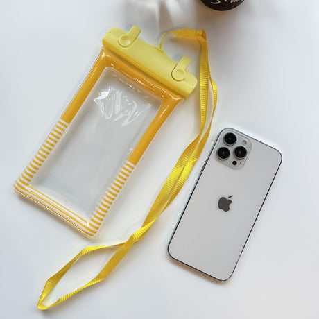 Husa subacvatica Cushion Waterproof Flippy, Snowproof, Universala, Dungata, cu Snur, pentru telefon sau documente, Galben - vivimall.ro