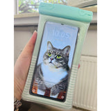 Husa subacvatica Cushion Waterproof Flippy, Snowproof, Universala, Dungata, cu Snur, pentru telefon sau documente, Verde Menta - vivimall.ro