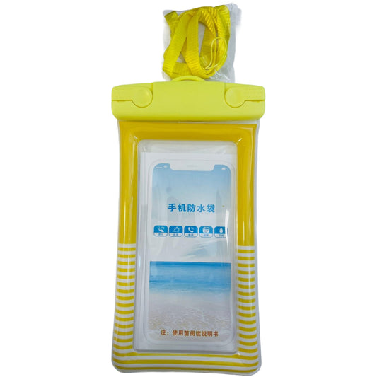 Husa subacvatica Cushion Waterproof Vivimall, Snowproof, Universala, Dungata, cu Snur, pentru telefon sau documente, Galben - vivimall.ro