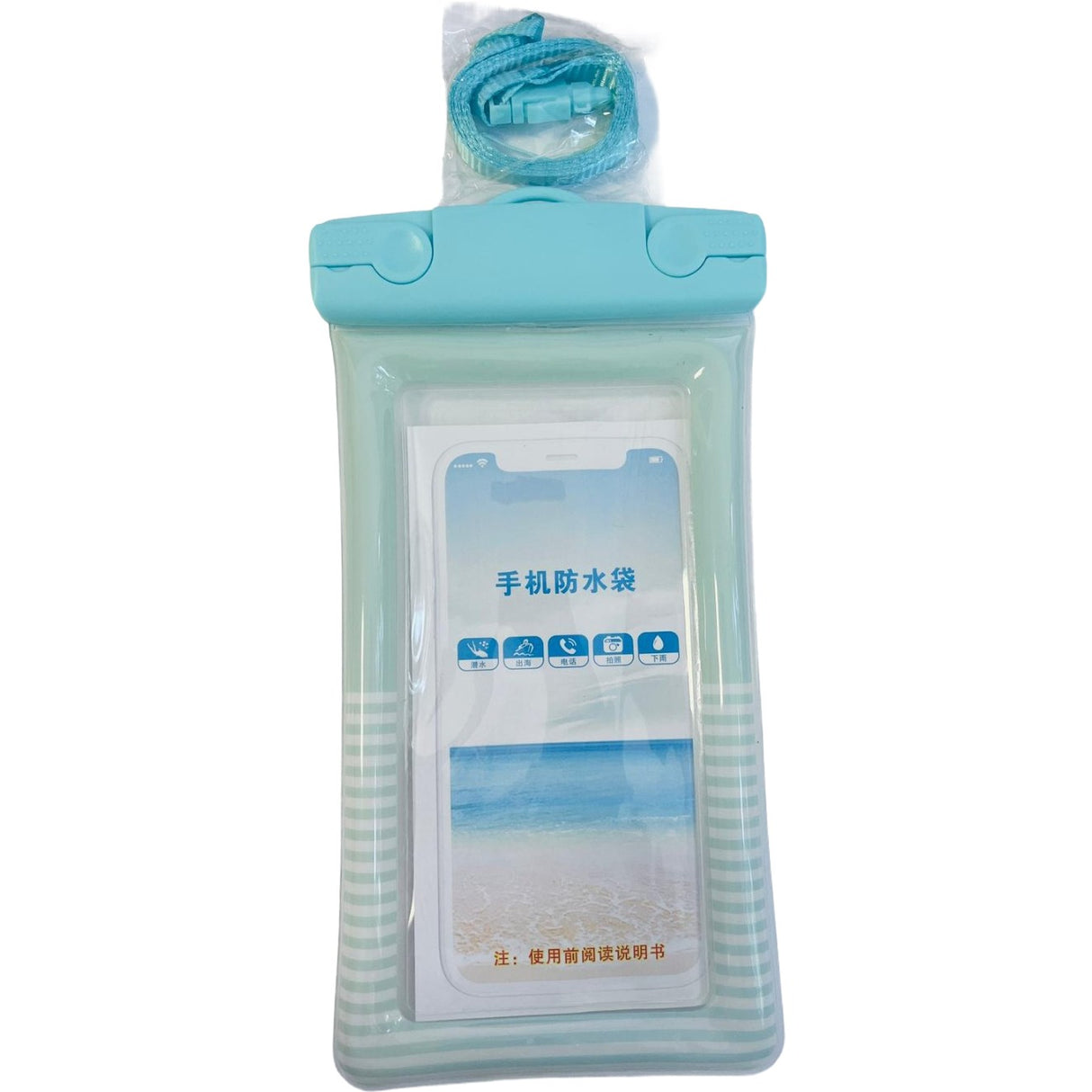 Husa subacvatica Cushion Waterproof Flippy, Snowproof, Universala, Dungata, cu Snur, pentru telefon sau documente, Verde Menta - vivimall.ro