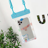 Husa subacvatica Fruity Waterproof Flippy, Snowproof, Universala, Impermeabila, cu Snur, pentru telefon sau documente, Berry Bear, Albastru - vivimall.ro