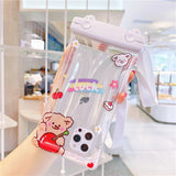 Husa subacvatica Fruity Waterproof Flippy, Snowproof, Universala, Impermeabila, cu Snur, pentru telefon sau documente, Cherry Bear, Alb - vivimall.ro