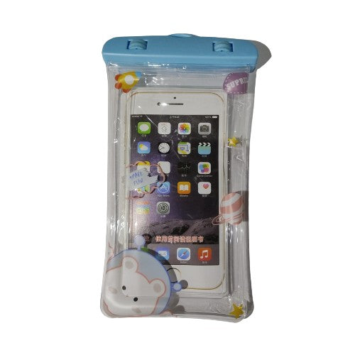 Husa subacvatica Fruity Waterproof Vivimall, Snowproof, Universala, Impermeabila, cu Snur, pentru telefon sau documente, Model 1, Albastru deschis - vivimall.ro