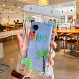 Husa subacvatica Glitter Kids Waterproof Flippy, Snowproof, Universala, cu Snur, pentru telefon sau documente, Dino, Alb - vivimall.ro