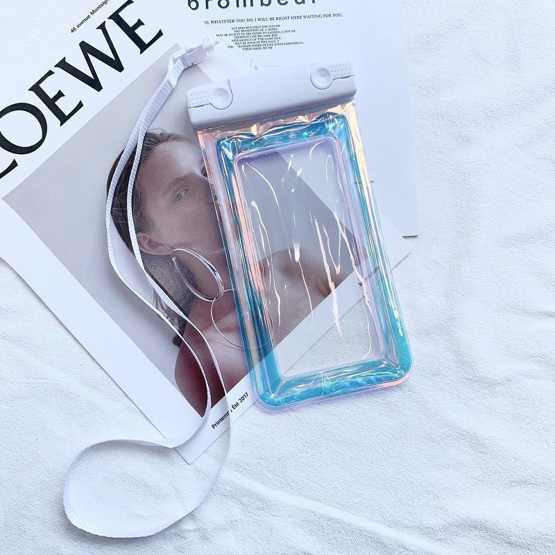 Husa subacvatica Holografica Waterproof Flippy, Snowproof, Universala, Impermeabila, cu Snur, pentru telefon sau documente, Alb - vivimall.ro