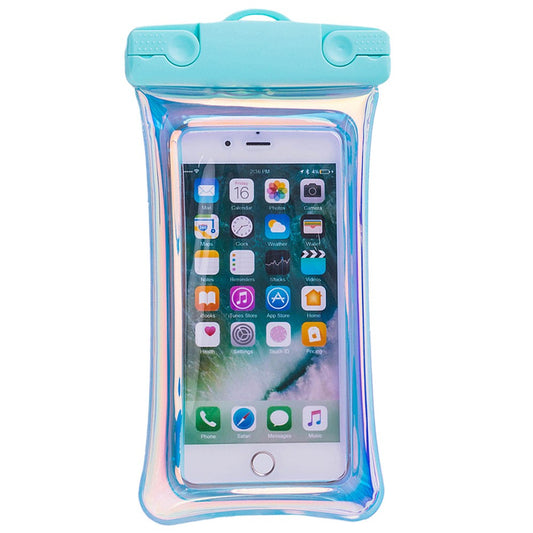Husa subacvatica Holografica Waterproof Vivimall, Snowproof, Universala, Impermeabila, cu Snur, pentru telefon sau documente, Bleu - vivimall.ro