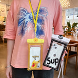 Husa subacvatica Mascot Waterproof Flippy, Snowproof, Universala, cu Snur, pentru telefon sau documente, Pika, Galben - vivimall.ro