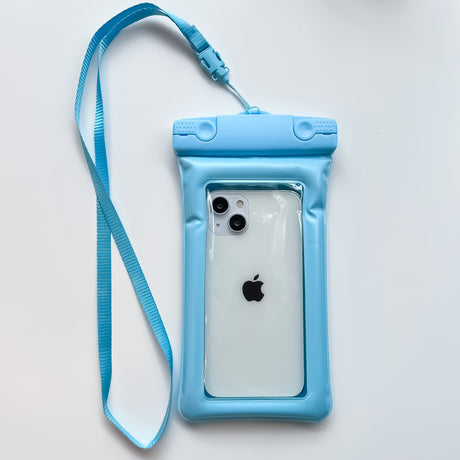 Husa subacvatica Matte Cushion Waterproof Flippy, Snowproof, Universala, cu Snur, pentru telefon sau documente, Bleu - vivimall.ro