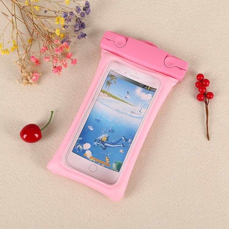 Husa subacvatica Matte Cushion Waterproof Flippy, Snowproof, Universala, cu Snur, pentru telefon sau documente, Roz - vivimall.ro