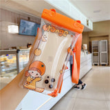 Husa subacvatica Waterproof Flippy, Snowproof, Universala, Impermeabila, pentru telefon sau documente, cu snur, Orange Girl, Portocaliu - vivimall.ro