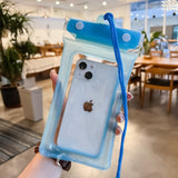 Husa subacvatica Zip Waterproof Flippy, Snowproof, Universala, Impermeabila, cu Snur, pentru telefon sau documente, Bleu - vivimall.ro