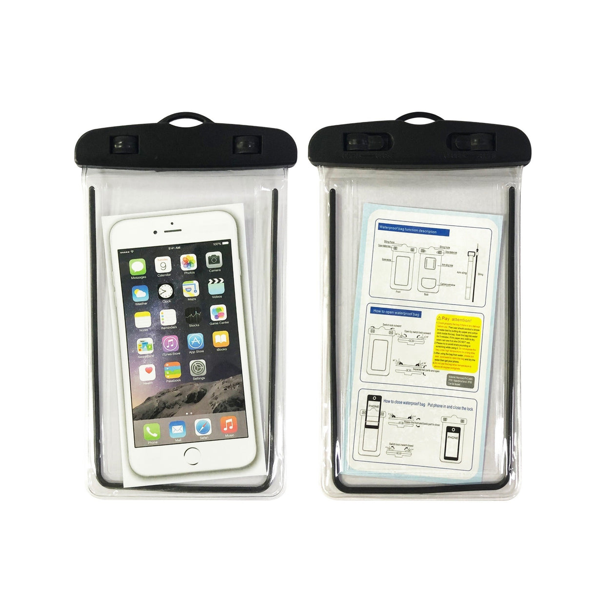 Husa subacvatica Zip Waterproof Flippy, Snowproof, Universala, Impermeabila, cu Snur, pentru telefon sau documente, Negru - vivimall.ro