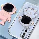 Detaliu suport astronaut integrat pe husa TPU albastră pentru Huawei Mate 60 Pro