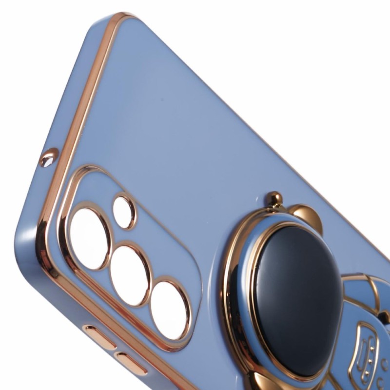 Husa Telefon 2in1, Vivimall, Compatibila Samsung Galaxy S24, Carcasa TPU cu Suport Inclus Tip Astronaut, Protectie Camere, Albastru - vivimall.ro