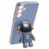 Husa Telefon 2in1, Vivimall, Compatibila Samsung Galaxy S24, Carcasa TPU cu Suport Inclus Tip Astronaut, Protectie Camere, Albastru - vivimall.ro