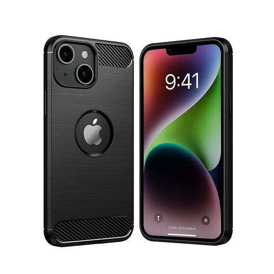 Husa Protectie, Vivimall, compatibila Apple iPhone 15 Pro, Carcasa TPU Carbon, 1.5 mm, Negru - vivimall.ro