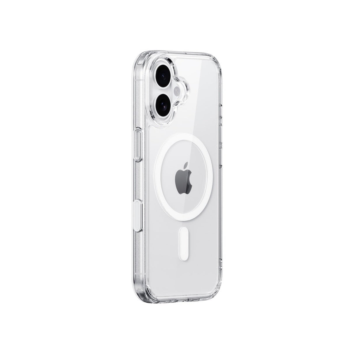 Husă iPhone 17 transparentă Vivimall, detaliu suprafață antiamprentă și compatibilitate wireless