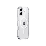 Husă iPhone 17 transparentă Vivimall, detaliu suprafață antiamprentă și compatibilitate wireless