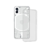 Husă transparentă Nothing Phone 2, detaliu margini drepte și butoane laterale
