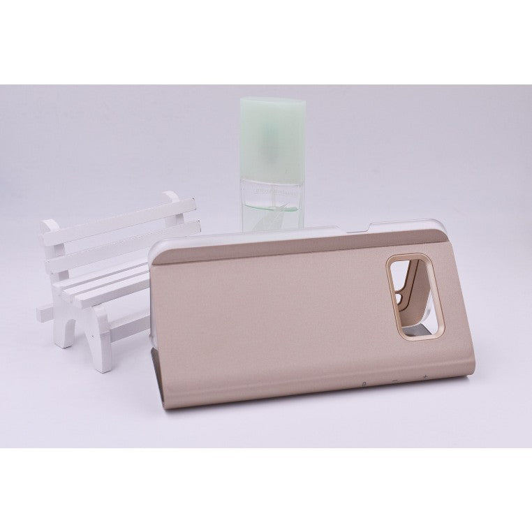 Husa Tip Carte, Flippy, Compatibila cu Huawei Mate 10 Lite, Flip Cover Oglinda, Auriu - vivimall.ro