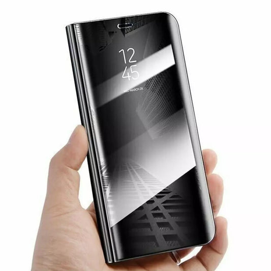 Husa Tip Carte, Vivimall, Compatibila cu Huawei Mate 10 Lite, Flip Cover Oglinda, Negru - vivimall.ro