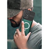 Husa Urban Armor pentru Samsung A54 5G Verde inchis, Suport Auto Magnetic, Protectie Antisoc, Flippy - vivimall.ro