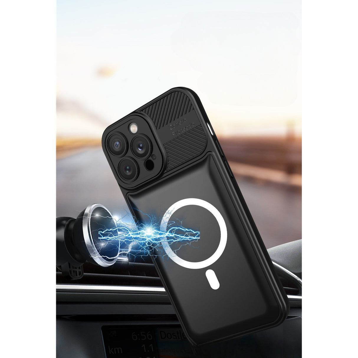 Husa Urban Armor pentru Samsung Galaxy A24 4G, Vivimall, Suport Auto Magnetic, Protectie Antisoc, Negru - vivimall.ro
