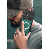 Husa Urban Armor pentru Samsung Galaxy A24 4G, Vivimall, Suport Auto Magnetic, Protectie Antisoc, Verde Inchis - vivimall.ro