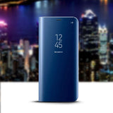 Husa Xiaomi Redmi 8 Flip Cover Oglinda Albastru - vivimall.ro