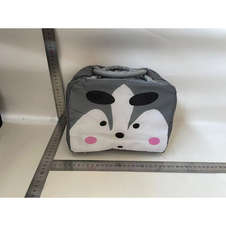 Geantă Frigorifică, Vivimall, cu Desene Animat, Portabilă pentru Copii, de Prânz, din Pânză Oxford, 22x14x19 cm, Model Vulpe, Gri - vivimall.ro