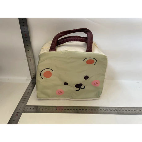 Geantă Frigorifică, Vivimall, cu Desene Animat, Portabilă pentru Copii, de Prânz, din Pânză Oxford, 22x14x19 cm, Model Ursulet, Bej - vivimall.ro