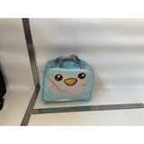 Geantă Frigorifică, Vivimall, cu Desene Animat, Portabilă pentru Copii, de Prânz, din Pânză Oxford, 22x14x19 cm, Model Pinguin, Albastru - vivimall.ro