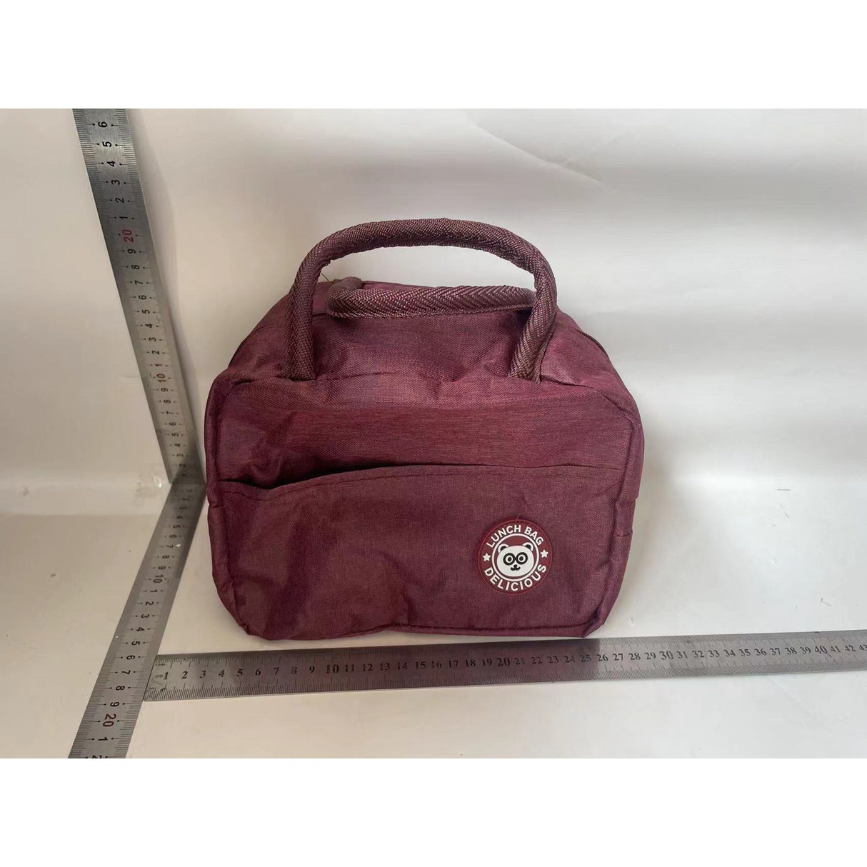 Geanta Termica pentru Pranz Vivimall, Multifunctionala, Compartimentata, Impermeabila, cu Manere, Buzunar Exterior, 22x14x19 cm, Rosu - vivimall.ro