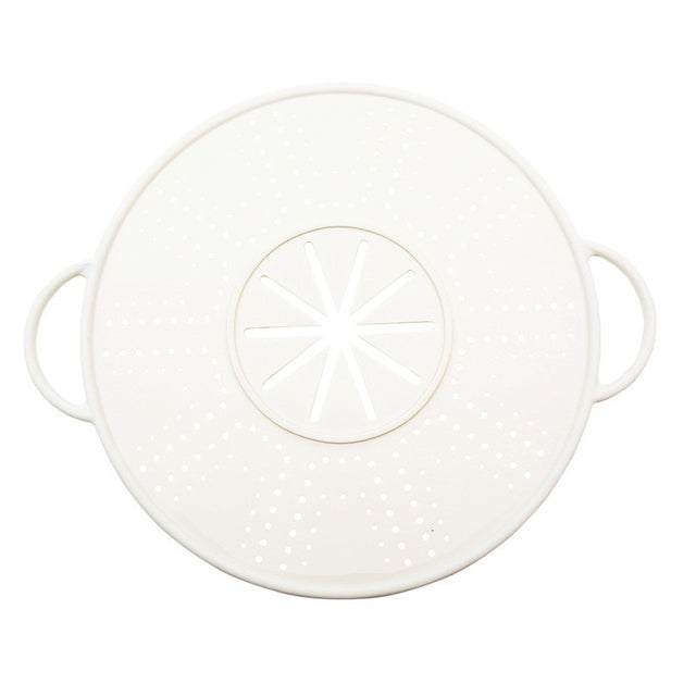 Capac Sita pentru Tigaie, Vivimall, 28 inch, Capac din Silicon pentru Scuregere, Rezistent la Remperaturi ridicate, Anti-Stropire, Deflector de Ulei, Alb - vivimall.ro