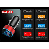 Incarcator Auto cu Afisaj Digital, Vivimall, din Metal, 3.1A, Incarcare Rapida 6A PD+QC3.0, Dublu USB, Negru - vivimall.ro