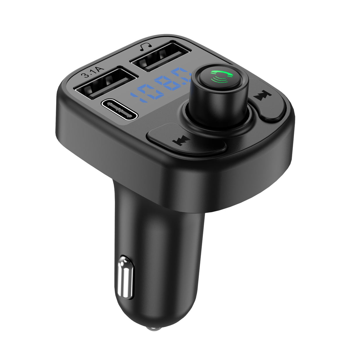 Incarcator Auto cu MP3 Player, Vivimall, Bluetooth 5.0, 5V, 2 x USB, Type C, Negru - vivimall.ro