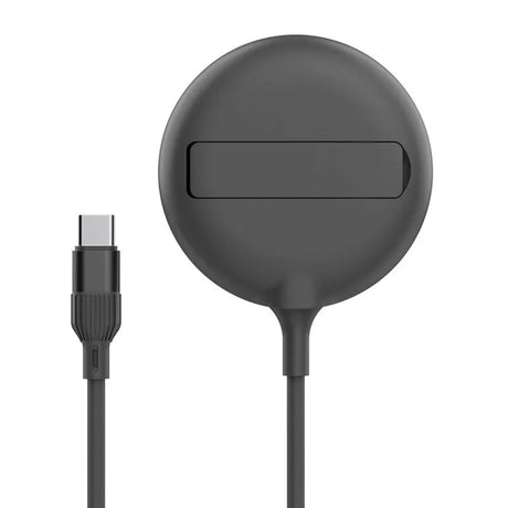 Încărcător fără fir, Wireless, portabil Flippy, MagSafe 15W, mufa conectare Adaptor Type C, functie suport, pentru seriile iPhone 14, iPhone 13 si iPhone 12, Negru - vivimall.ro