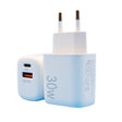 Incarcator Fast Charging pentru Telefon, Vivimall, Dual Port USB-A si USB-C cu Cap de Incarcare Standard European, 30W Q.C 3.0, Alb - vivimall.ro