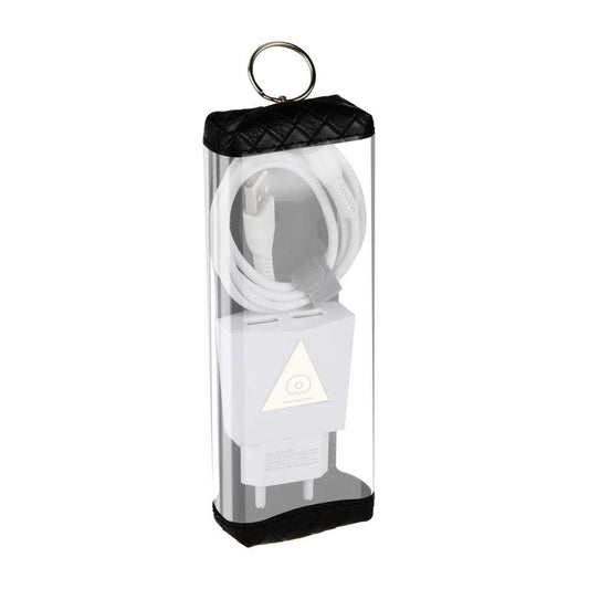 Incarcator Retea 2.1A 2USB + Cablu Micro-USB T06 Vivimall Blister, Alb - vivimall.ro