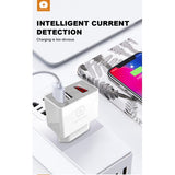 Incarcator Retea Flippy, 2.4A, 2 porturi USB, cu afisaj led WUW-C82, Alb - vivimall.ro