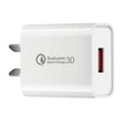Încărcător rețea Vivimall Fast Charge QC 3.0, 18W, 5V/3A, design alb compact, vedere frontală