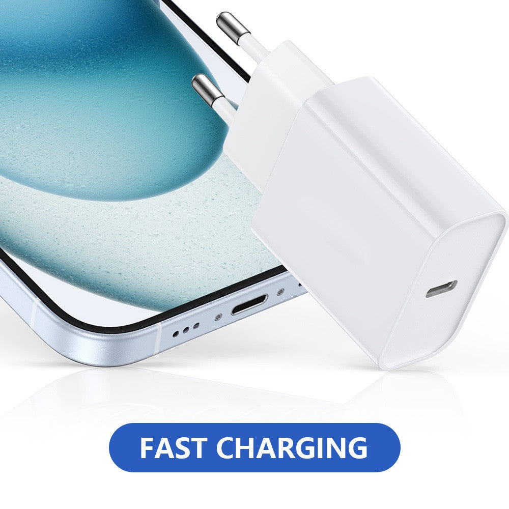 Incarcator Retea Fast Charge, Vivimall, Incarcator Standard European Power Delivery 20 W, Compatibil cu iPhone 8-14, Alb - vivimall.ro