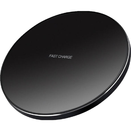 Incarcator Wireless Flippy, Fast Charge, 15W, Ultra Slim, compatibil cu iPhone, cablu inclus, Rotund, Negru - vivimall.ro